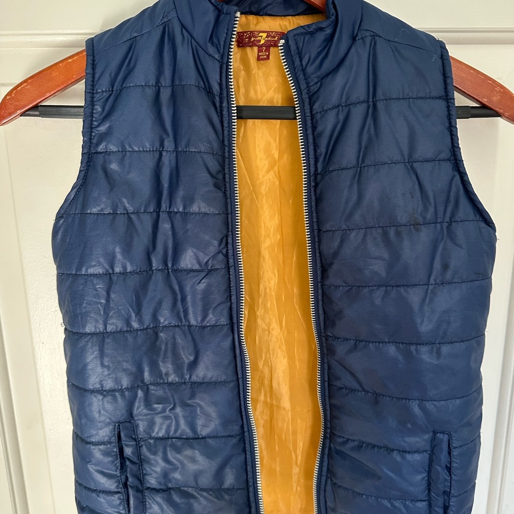 Boys 7 For All Mankind Blue Quilted Vest